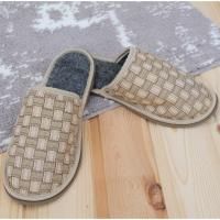 Тапочки закрытые "Гобелен. Бежевый" мужские для бани