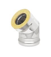 Сэндвич-колено Везувий двухконтурное 45° 2 секции (сталь 0,8 мм)