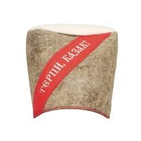 Шапка Кубанка "ТЕРПИ КАЗАК" серая для бани и сауны