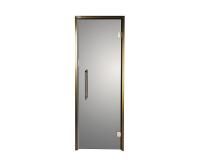 Дверь стеклянная Grandis для хамама и сауны (Brasch) - графит, бронзовый профиль
