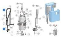 (6) B-2304069 Двойной электромагнитный клапан при использовании промывочного устройства, 3,3 л/мин., до 05/14