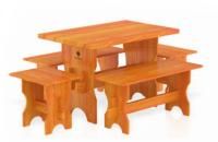 Комплект мебели BentWood лиственница натуральная (стол, скамейки) - 4 чел.
