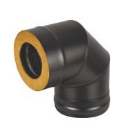 Сэндвич-колено Black Везувий двухконтурное 90° 3 секции (сталь 0,5 мм)