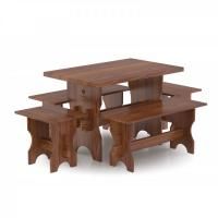 Комплект мебели BentWood лиственница морёная (стол, скамейки) - 4 чел.