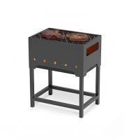 Мангал Везувий "Турист" №1 с чугунной решеткой барбекю "СТЕЙК" на подставке