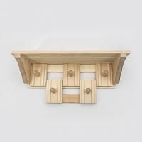 Полка с вешалкой комбинорованная 5 рожков (липа) СК для бани