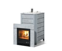 Дровяная печь ИзиСтим Ялта 35/2024 (в облицовке из камня) сталь AISI 430