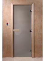 Дверь для бани и сауны Doorwood "Теплое Утро" сатин 700х1900 мм
