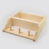 Полка (2 уровня) с вешалкой 3 рожка (липа) СК для бани