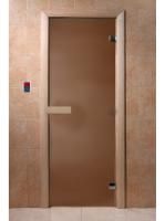 Дверь для бани и сауны Doorwood "Бронза матовая" 1900*700, 6мм, 2 петли