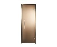 Дверь стеклянная Grandis для хамама и сауны (Brasch) - бронза матированная, бронзовый профиль