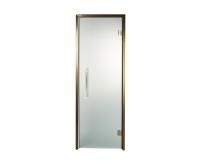 Дверь стеклянная Grandis для хамама и сауны (Brasch) - сатин, бронзовый профиль