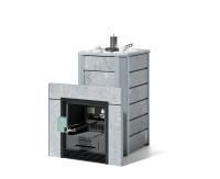 Газо-дровяная печь ИзиСтим Ялта 15/2024 (в облицовке из камня) сталь AISI 430 комплектация с ГГУ-20