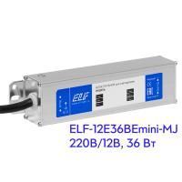Понижающий трансформатор для светодиодных лент ELF-12E36BEmini-MJ, 220В/12В, 36 Вт