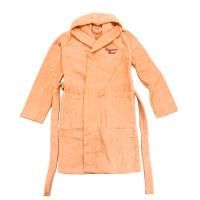 Халат женский для бани и сауны, махровый с капюшоном и вышивкой р.46-48