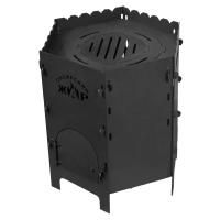 Печь Литком садовая стальная для казана, ПСК-2 с дверкой
