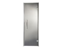 Дверь стеклянная Grandis для хамама и сауны (Silver) - графит, серебристый профиль