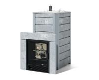 Газовая печь ИзиСтим Ялта 40/2024 (в облицовке из камня) сталь AISI 430 комплектация с САБК-40