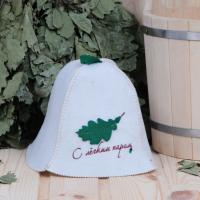 Шапка "С лёгким паром. Листик" для бани