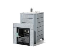 Газо-дровяная печь ИзиСтим Ялта 35/2024 (в облицовке из камня) сталь AISI 430 комплектация с ГГУ-20