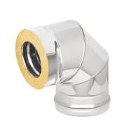 Сэндвич-колено Везувий двухконтурное 90° 3 секции (сталь 0,5 мм)