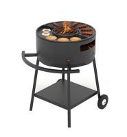 Мангал Везувий "Дачник" с чугунной плитой Gurman на подставке