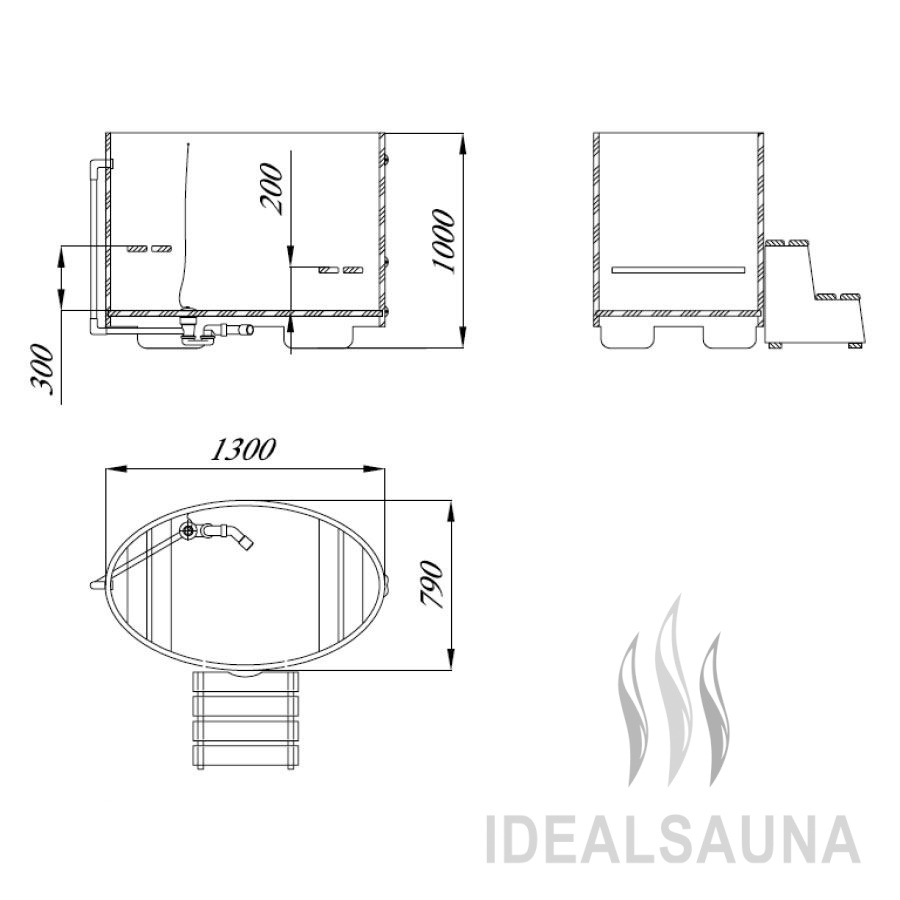 Купель для сауны и бани Blumenberg 130 x 79