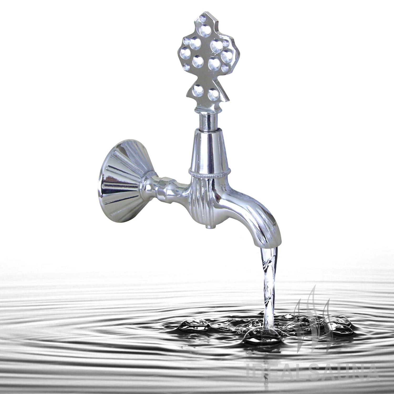 Кран латунный Steam&Water для хамама, Хром (148)