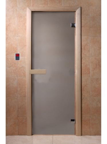 Дверь для бани и сауны Doorwood "Сатин" 1900*700, 6мм, 2 петли